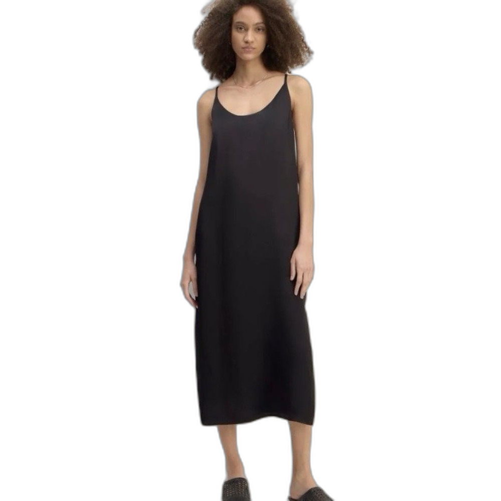 Everlane The Ultimate Slip Dress Midi Side Slit Pullover Black Size 12